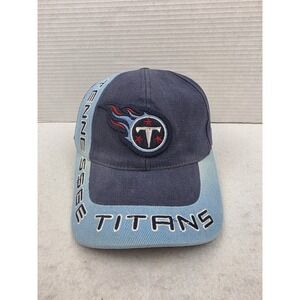 Vintage Tennessee Titans Logo Athletic Adjustable Hat Cap Men NFL Football Blue